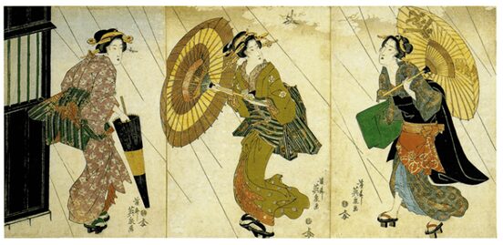木版画　女性の美しさ 和傘 額絵「柳下傘持美人（りゅうかかさもちびじん）」 – Shop of Hokusai