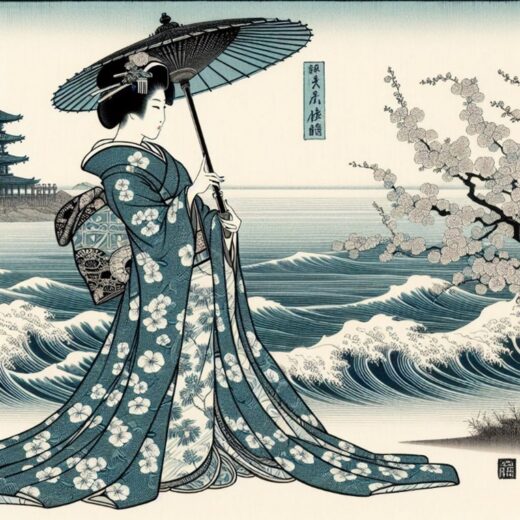 傘の美学：浮世絵に描かれた雨と人々の姿